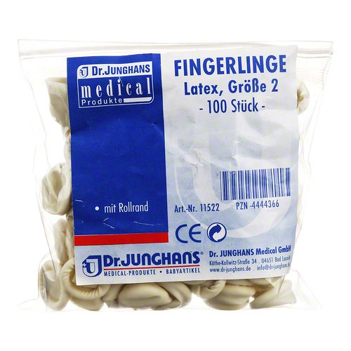 FINGERLINGE LATEX GR 2 - Dr. Junghans Medical (100 Stück)